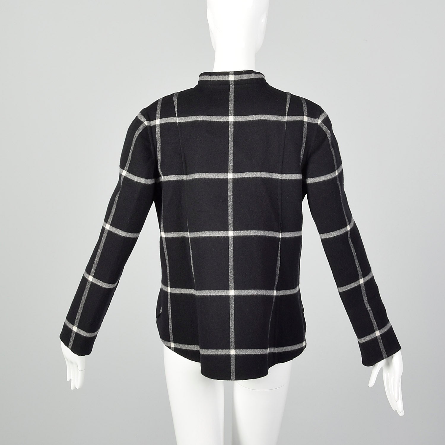 Medium Geoffrey Beene Black Check Swing Jacket