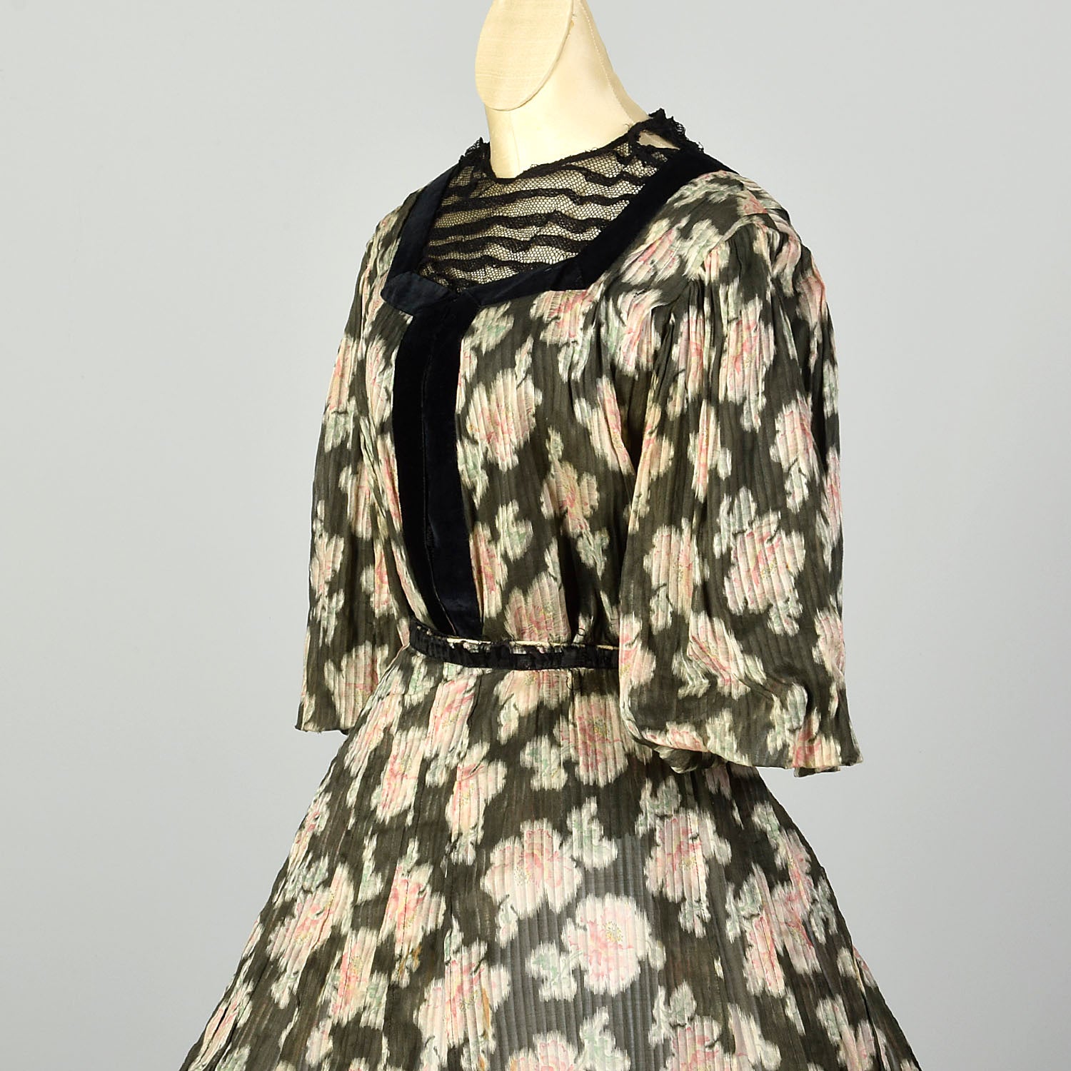 Large 1800s Set Cotton Top Floral Victorian Skirt Study As Is
