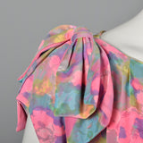 1960s Lucie Ann Wrap Robe in Pink Floral Print