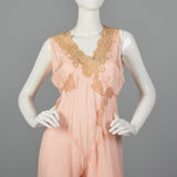 1920s Pink Silk Jumpsuit Pajamas