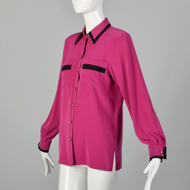 Small 1980s Magenta Jaeger Blouse