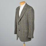 1970s Mens Brooks Brothers Bespoke Gray Tweed Jacket