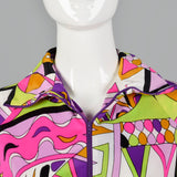 1970s Saks Fifth Avenue Nylon Lounge Dress with Zip Front