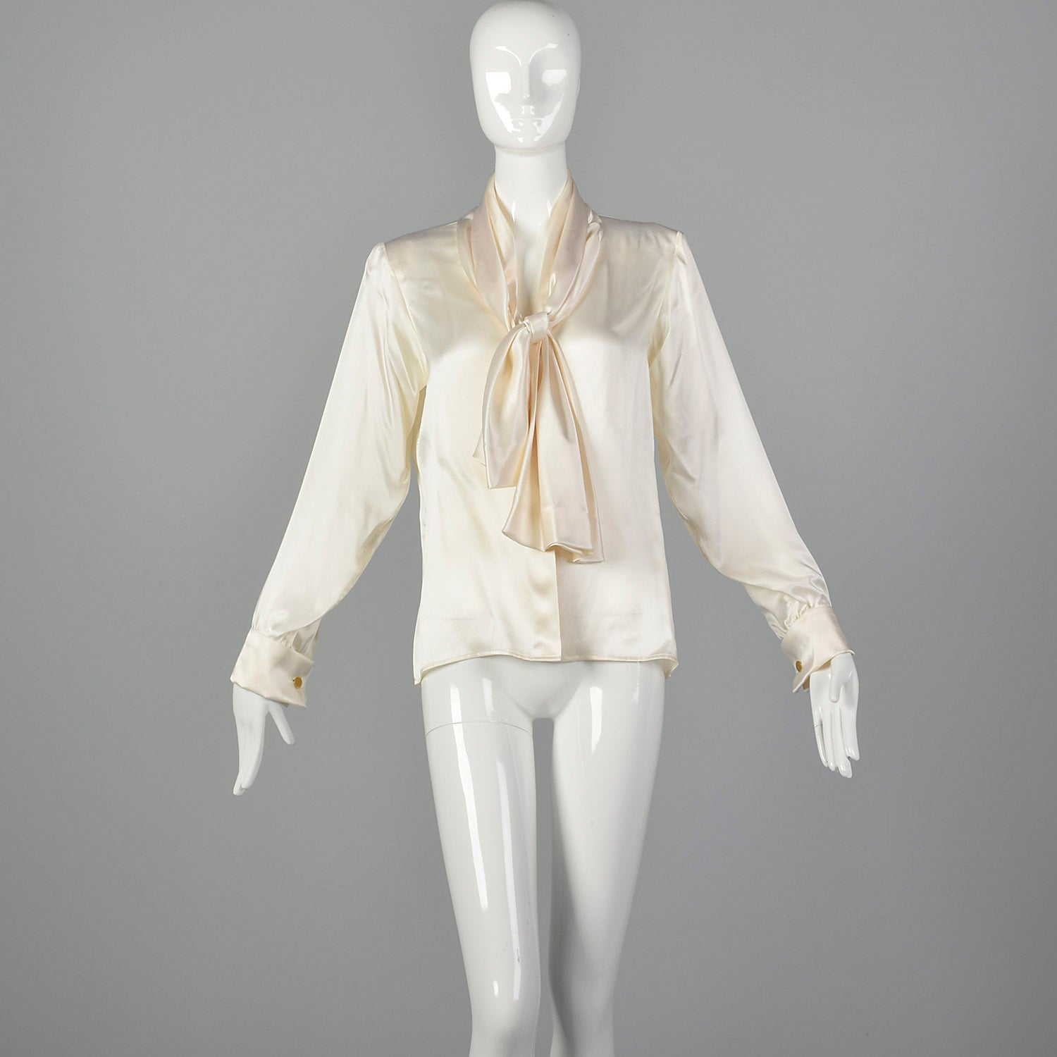 Large Yves Saint Laurent Rive Gauche 1990s Silk Blouse