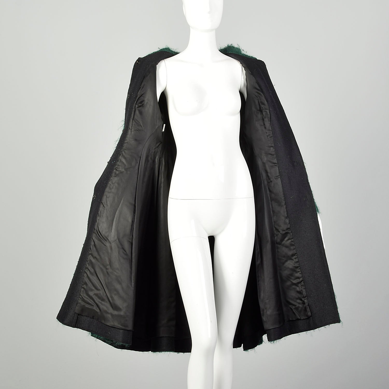 XS F/W 2007 Alberta Ferretti Green Mohair Princess Coat