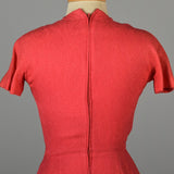 1960s Pink Cocktail Dress with Faux Wrap Skirt