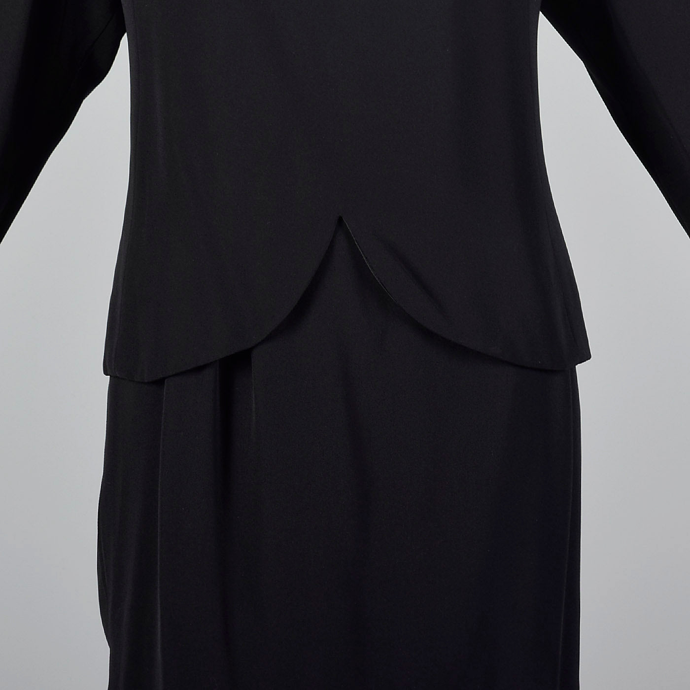 1980s Galanos Two Piece Black Dress with Great Layers