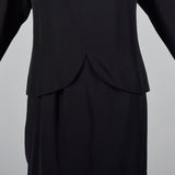 1980s Galanos Two Piece Black Dress with Great Layers