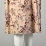 Medium 1990s Laura Ashley Dress Floral Wool Cotton Blend Long Sleeve Autumn