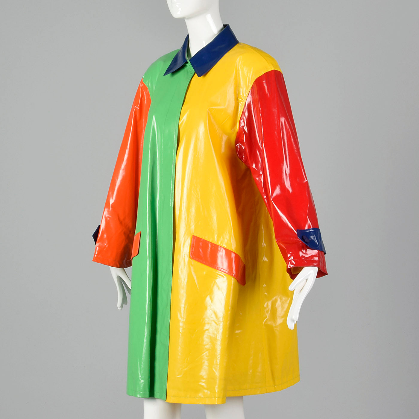 1980s Bill Blass Color Block Raincoat