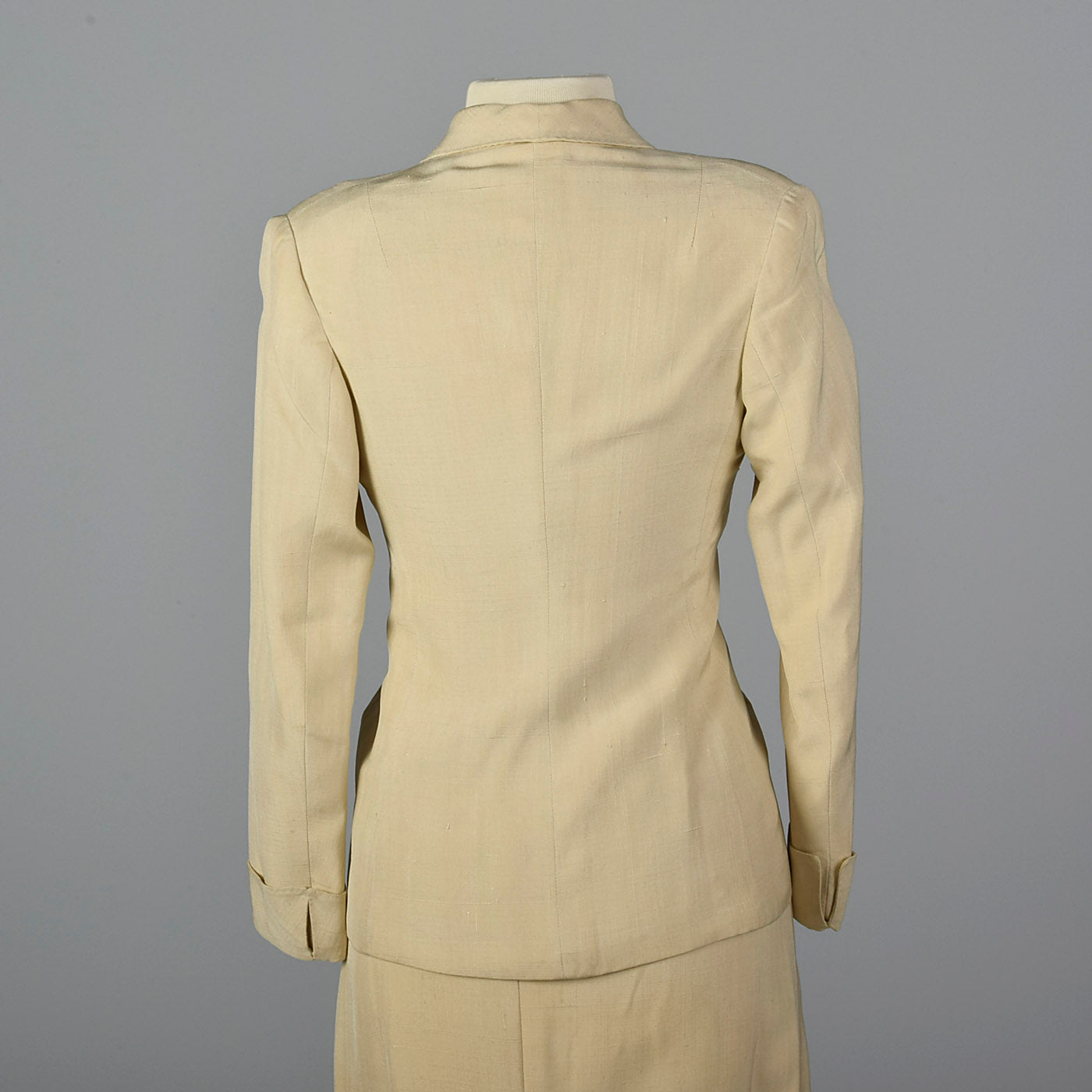 1940s Beige Two Piece Skirt Suit