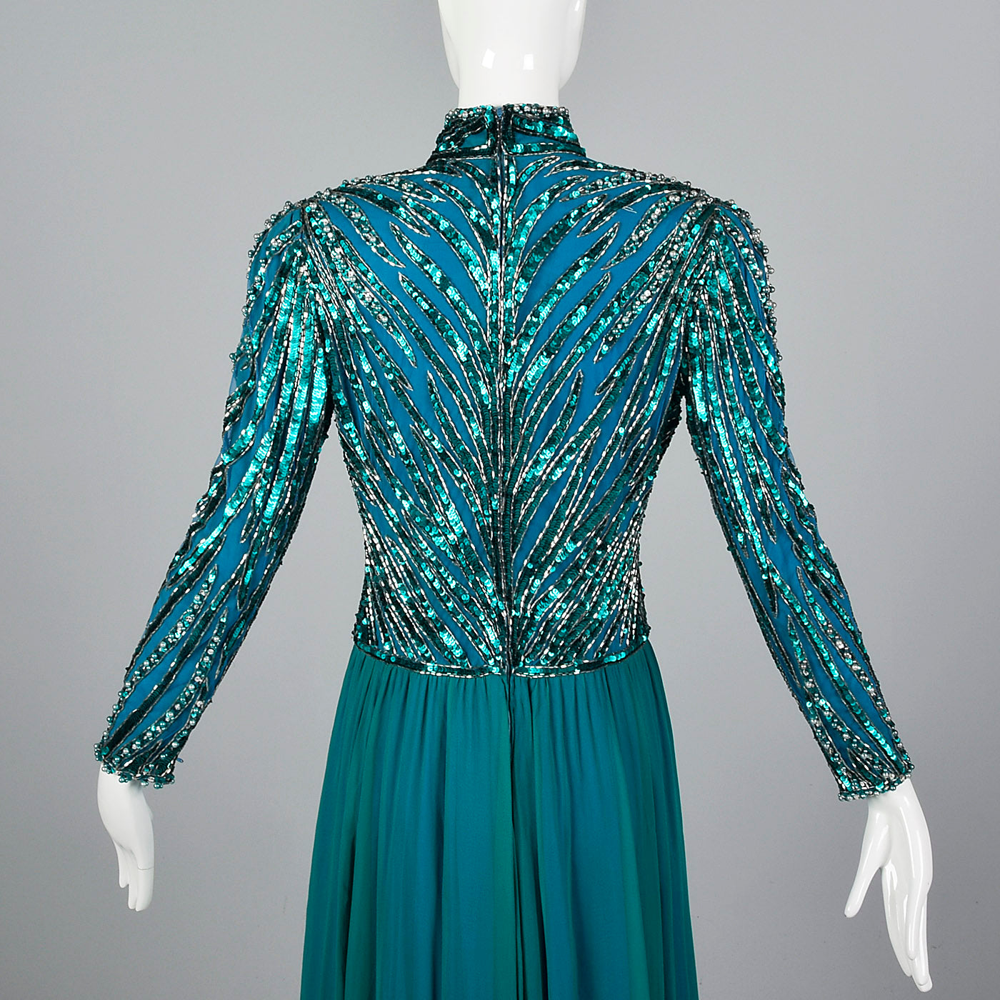 Sequined Bob Mackie Gown with a Layered Silk Chiffon Skirt Style & Salvage Sequined Bob Mackie Gown with a Layered Silk Chiffon Skirt Style & Salvage