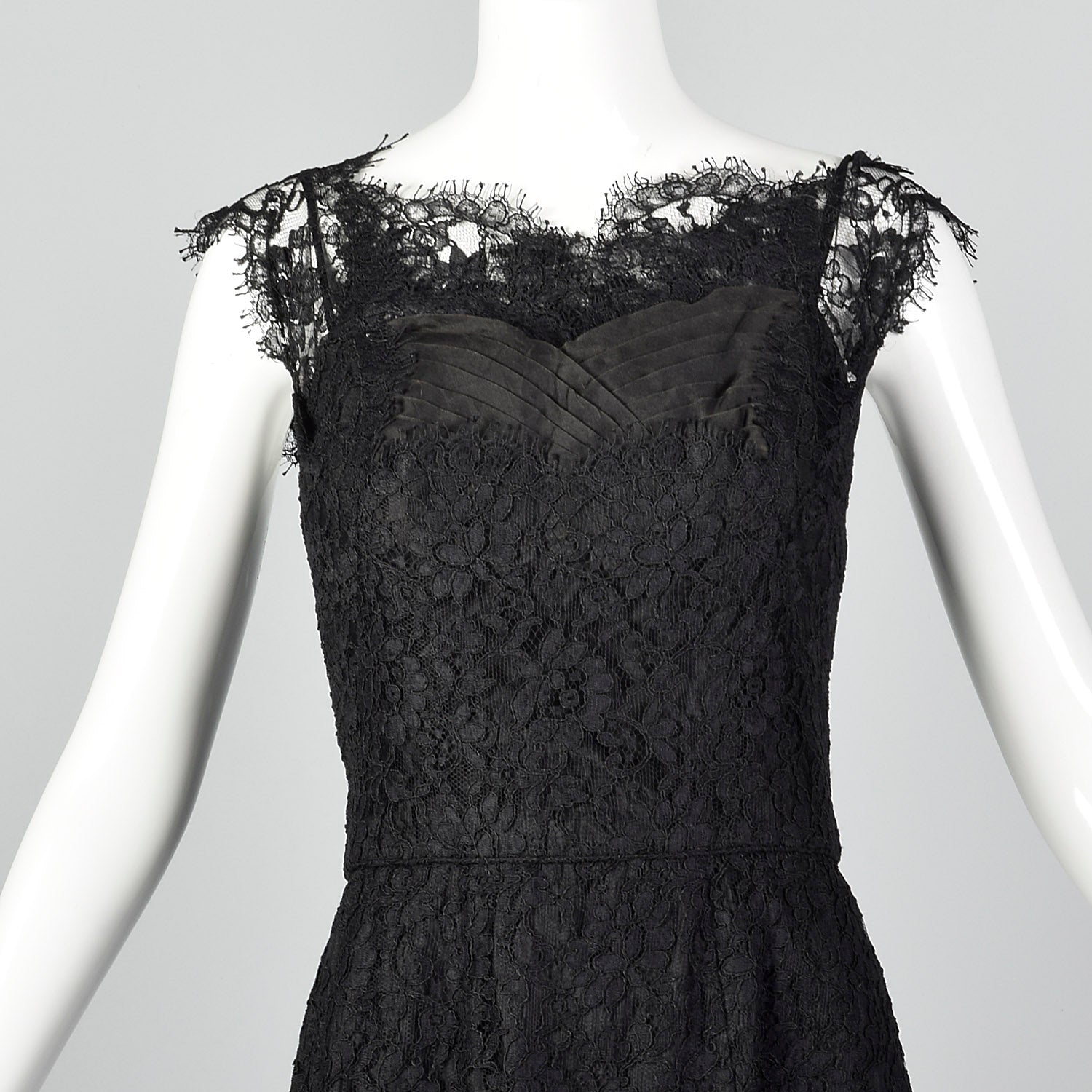 1950s Black Lace Cocktail Dress