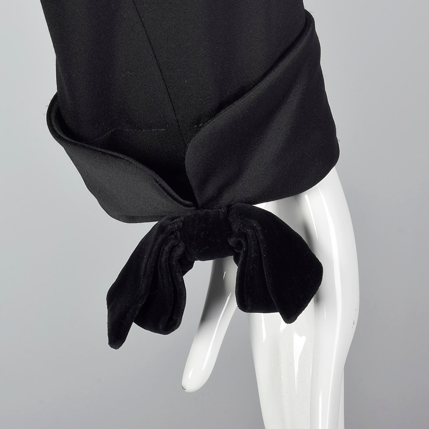 Yves Saint Laurent Rive Gauche Black Skirt Suit with Velvet Trim