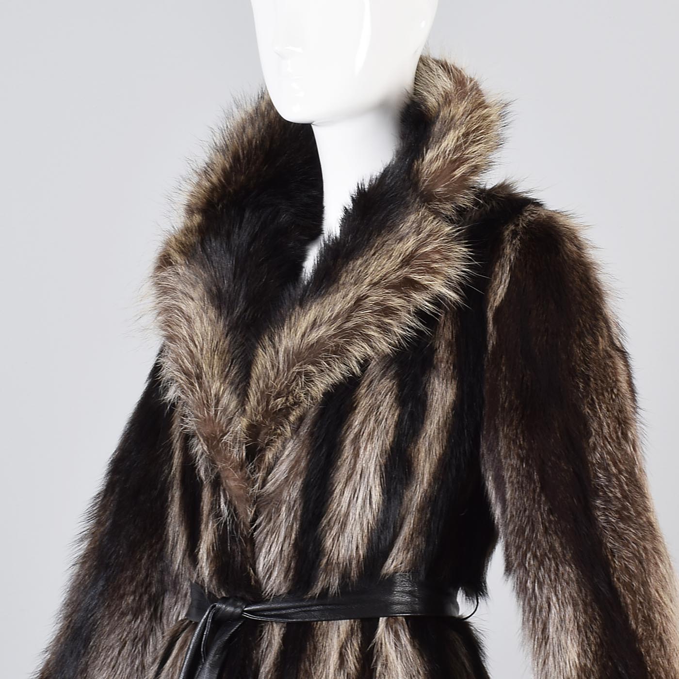 1970s Raccoon Fur Wrap Coat