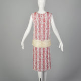 Small 1960s Hot Pink Beaded Top and Skirt Set