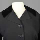 1950s Black Skirt Suit with Hourglass Shape