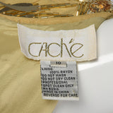 1980s Gold Silk Dress with Dangling Sequin Fringe