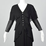 1980s Holly's Harp Tiered Silk Layer Dress