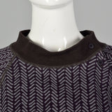 Medium 1980s Gray Chevron Knit