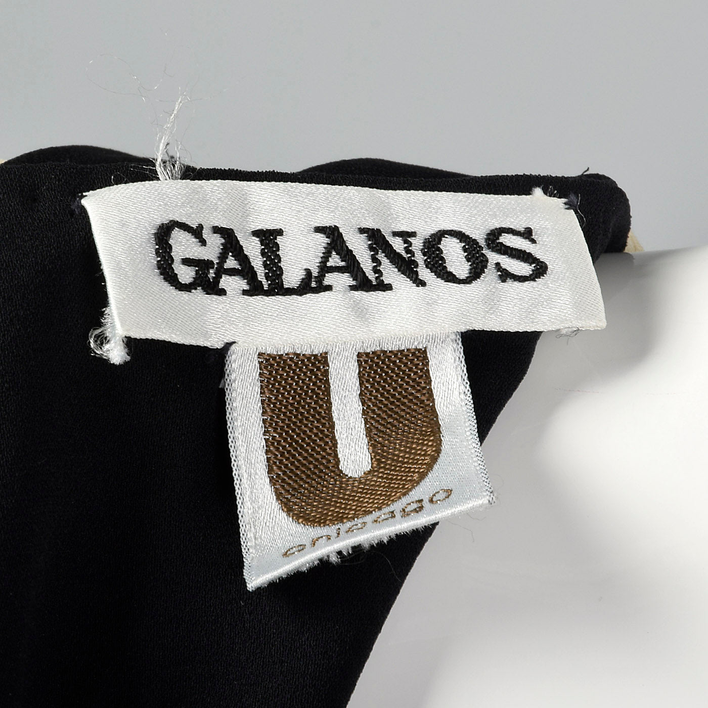 1980s Galanos Drop Waist Two Tone Hourglass Dress