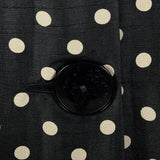 1950s Black Silk Polka Dot Dress