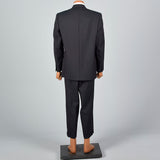 1960s Mens Black Sharkskin Two Piece Suit