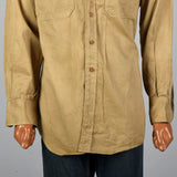 1940s WW2 Khaki Uniform Shirt with Honorable Discharge Patch