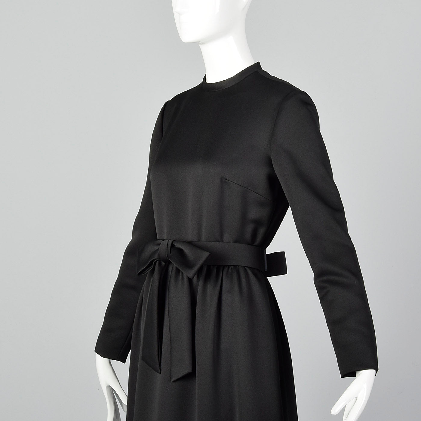 1970s Georgette Trilere Black Evening Dress