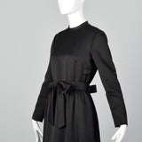 1970s Georgette Trilere Black Evening Dress