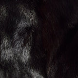 Large 1980s Black Mink Coat with Fox Fur Lapel