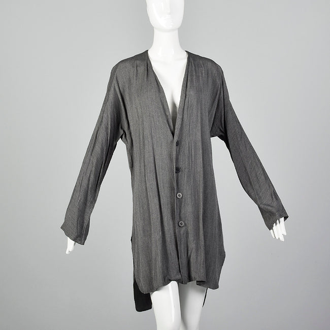 1990s Grey Tunic Style Cardigan