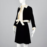 1960s Black Velvet Dress and Jacket Set