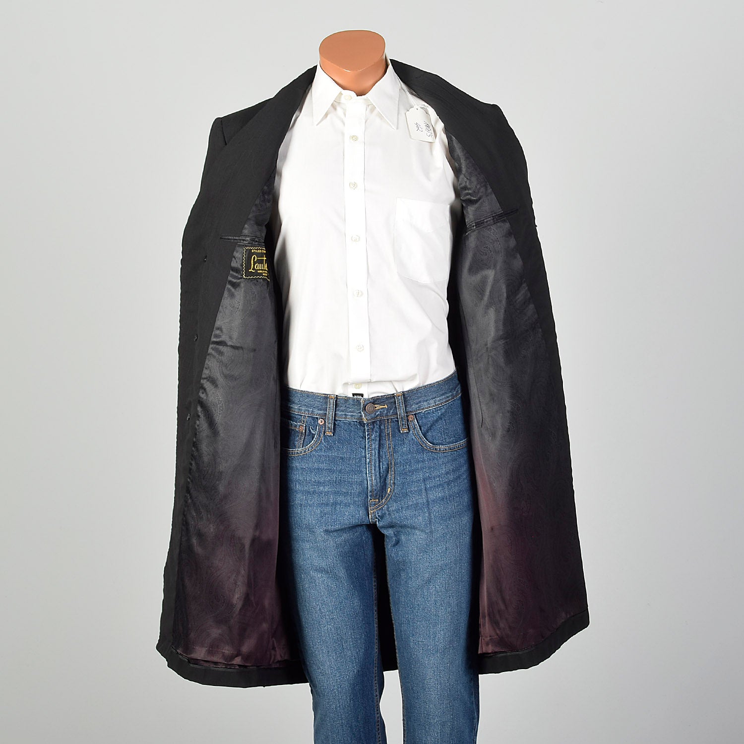 Medium 1960s Mens Black Top Coat