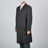 1960s Dark Green Herringbone Tweed Long Coat