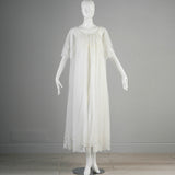 1960s White Nightgown and Peignoir Set