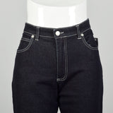 Medium Burberry Jeans Dark Wash Straight Leg Plaid Cuffs