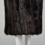 Large 1980s Black Long Hair Beaver Fur Coat