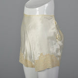 1930s White Slip Shorts with Lace Trim