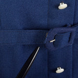 XXL 1950s Navy Blue Cotton Dress Rayon Deadstock Short Sleeve Volup