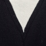 1960s Black Knit Swimsuit with White Trim