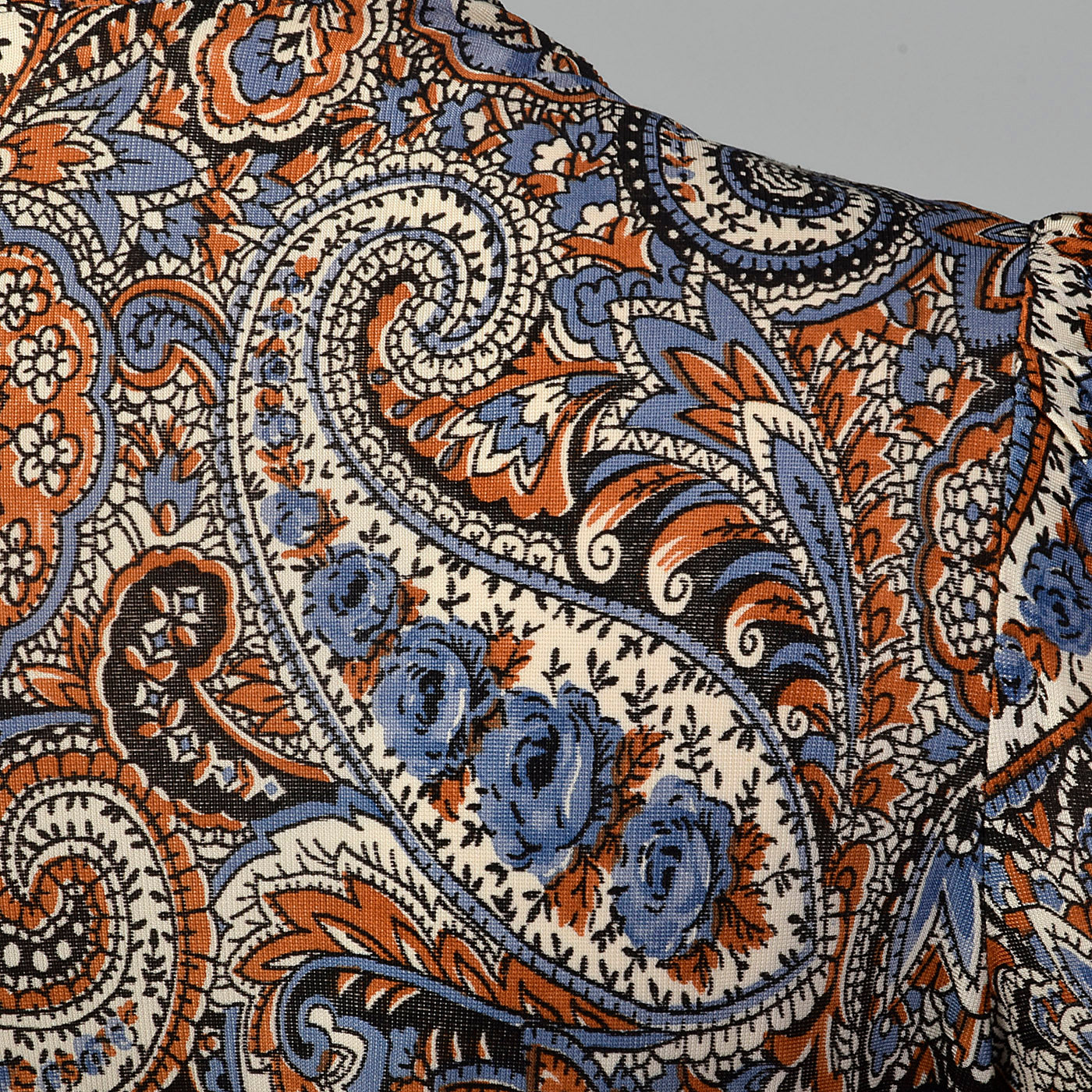 1940s Paisley Print Dress in Jersey Knit