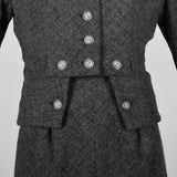 1960s James Galanos Two Piece Dress Set in Gray Wool Tweed