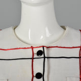Small 1980s Michael Novarese Skirt Suit Windowpane Check