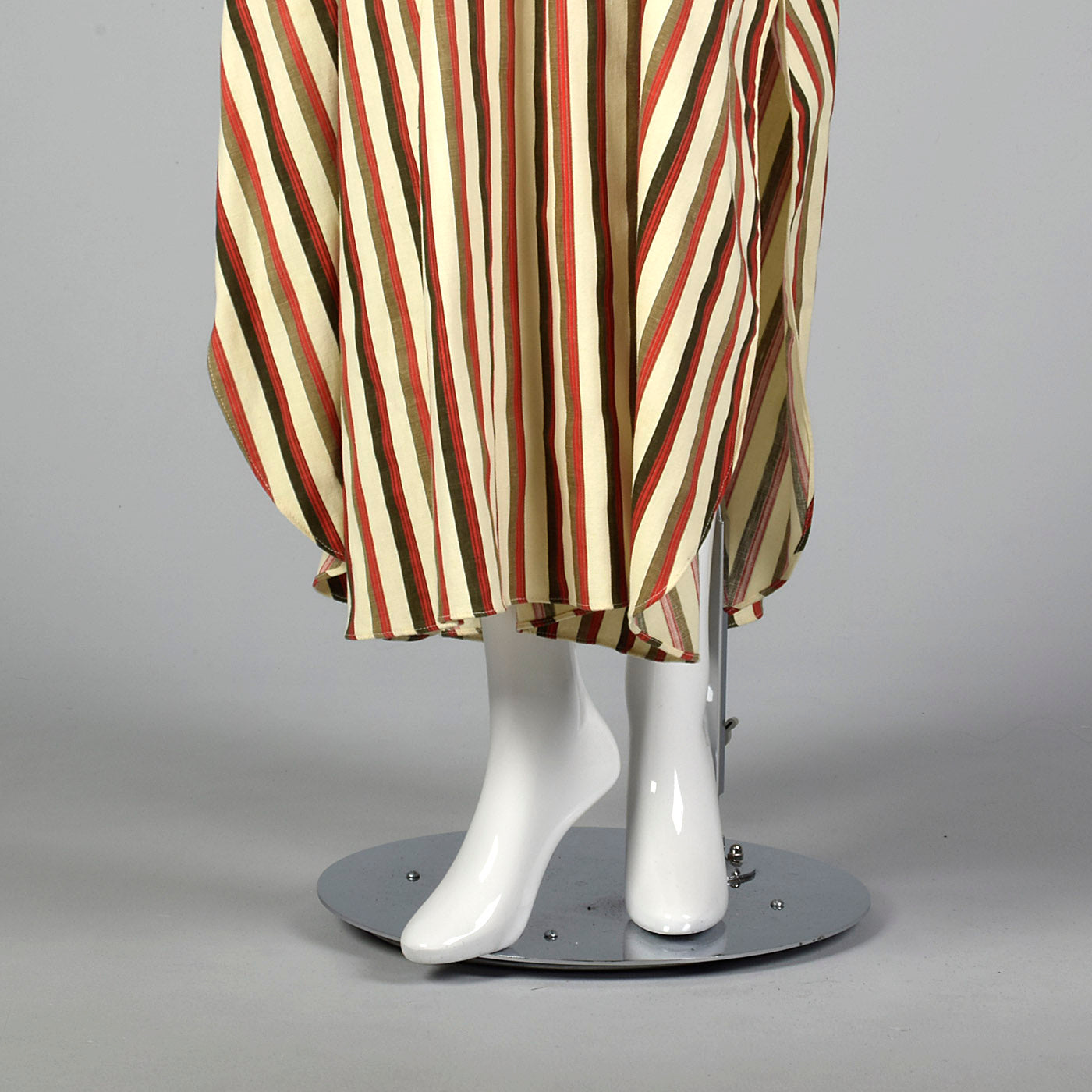 1970s Stripe Cotton Kaftan with Ribbon Fringe