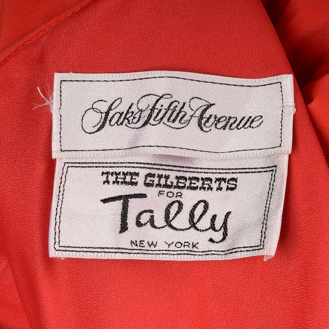 1980s Saks Fifth Avenue Red Bias Cut Dress