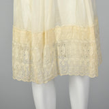 1950s Off White Cotton Eyelet Slip