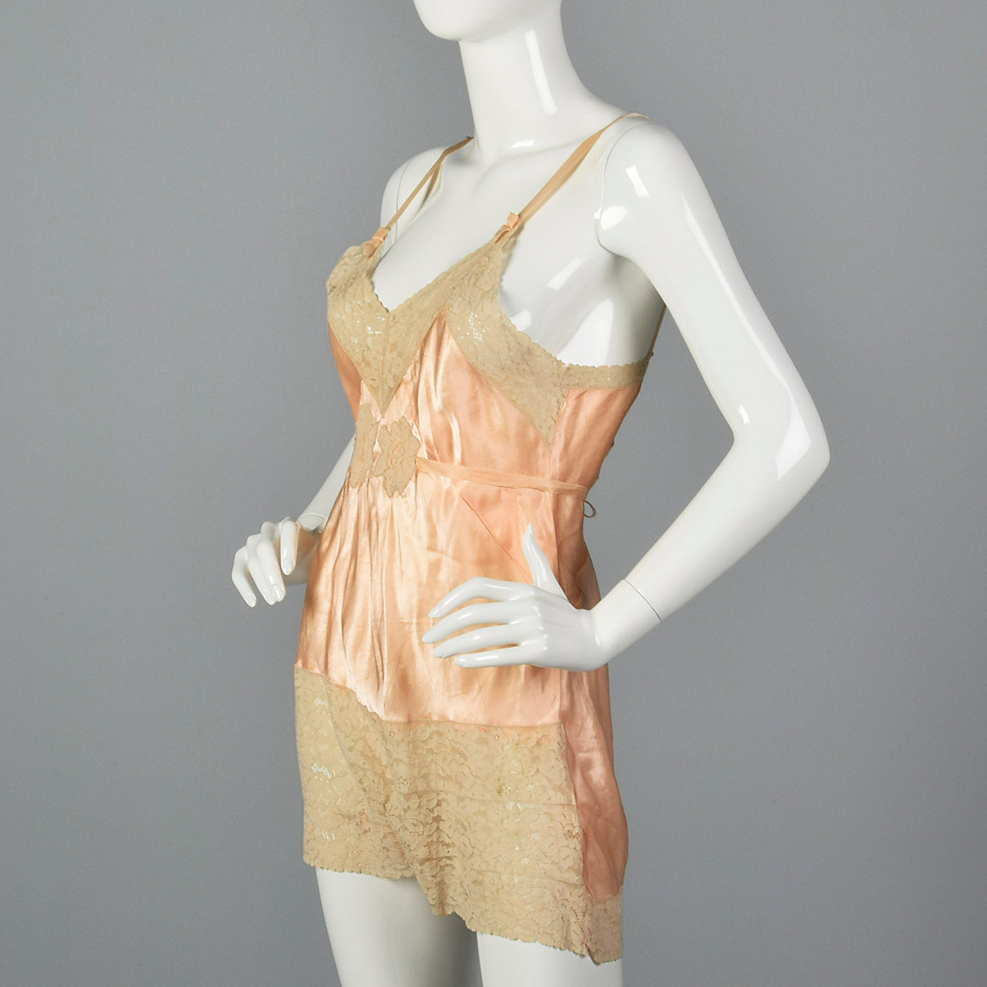 1930s Pink Slip with Wide Lace Trim