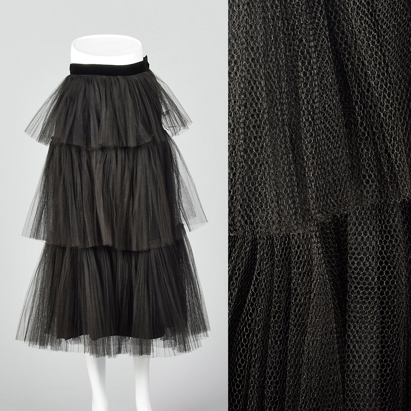 1950s Black Tulle Skirt