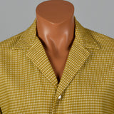1950s Mens Gold and Cream Textured Check Jacket